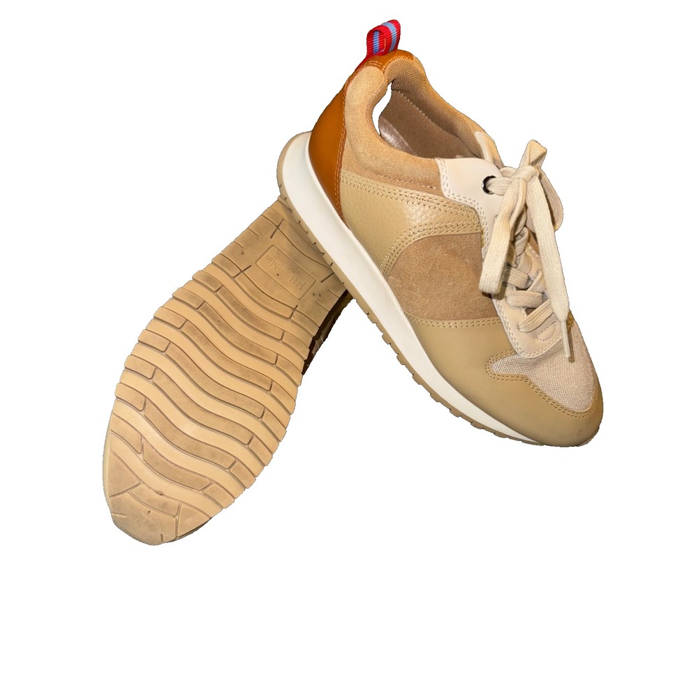 J McLaughlin Emerson Sneakers Women SZ 9 40 Suede Golden Caramel Lace Up Comfort - Picture 7 of 9